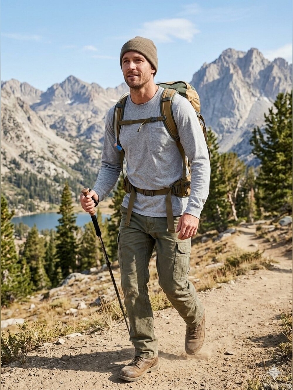 L.L. Bean Men's Long Sleeve Pocket Tee - Heather Gray
